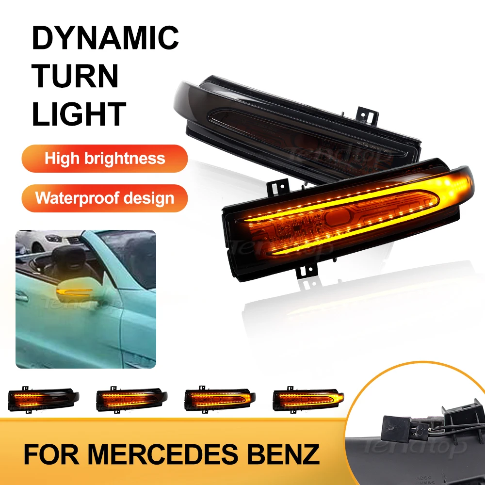 2Pcs Dynamic LED Turn Signal Light Lamp For Mercedes Benz CLS W219 2011 CLC SL R230 SLK Class R171 E-coupe W207 C207 2009-2010
