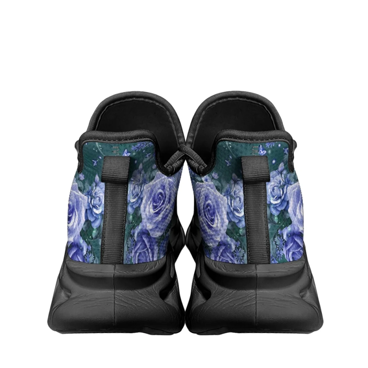 Gothic Girl Purple Rose Design Light Soft Flats For Women Comfortable Mesh Sneakers Lace-up Running Shoes Halloween Gift 2023