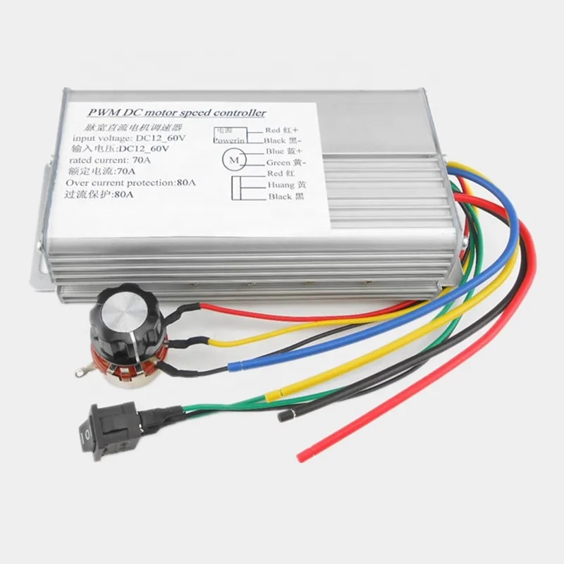 4000W 12V 24V 48V PWM Brush DC Motor Speed Controller Reversible Forward Reverse Rotation 12V-60V 70A - view 3