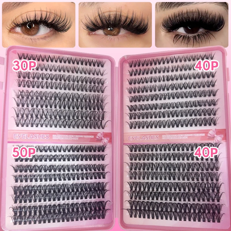 DIY Manga Spiky Cluster Wimpernverlängerungen, Natürliche Mega-Volumen Einzelne Vorgeschnittene Segmentierte Wimpern für Augen-Make-up zu Hause – Detail 3
