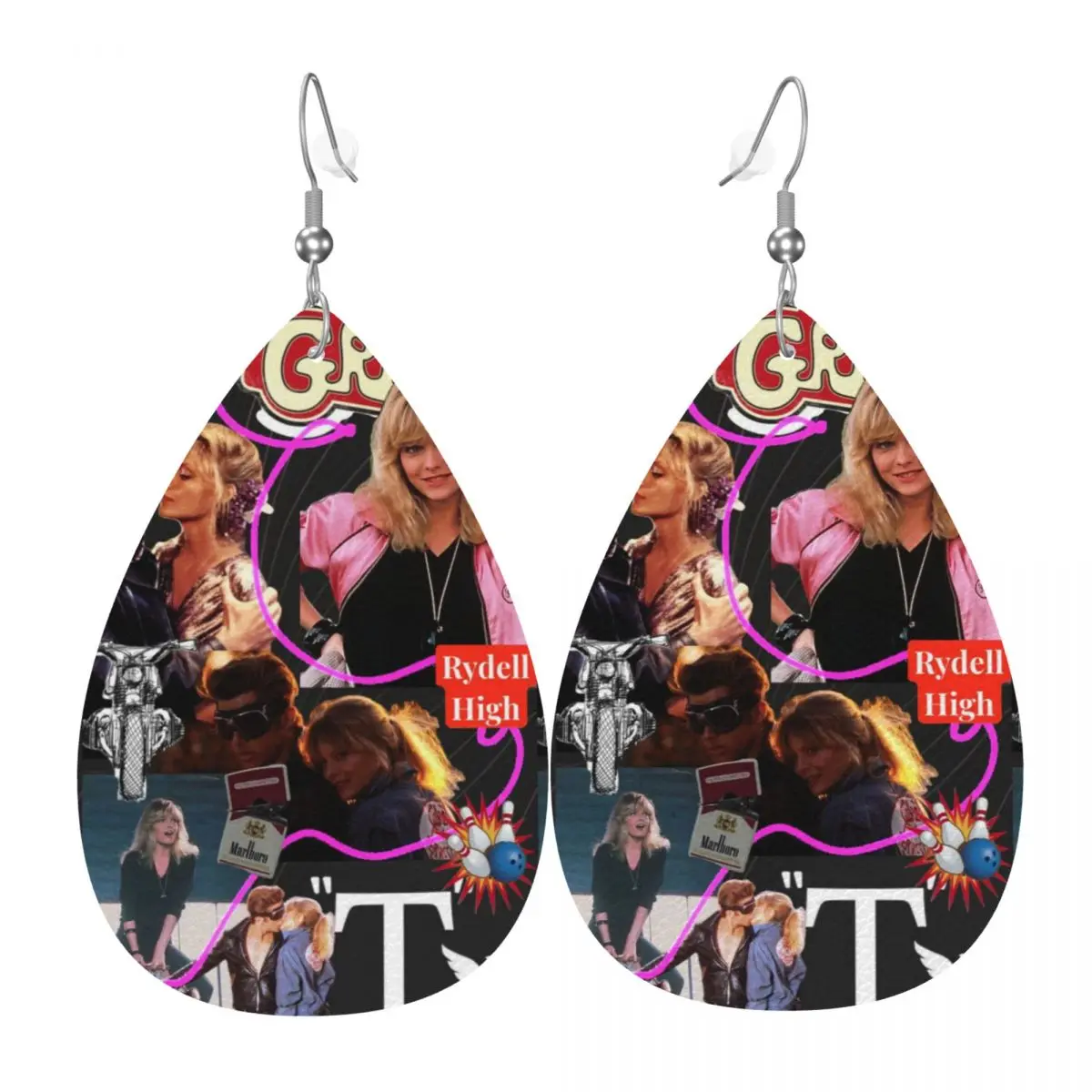 

Custom Movie Character Grease PVC Leather Earrings Dangle Earrings Jewelry For Women For Wife Mother Gift