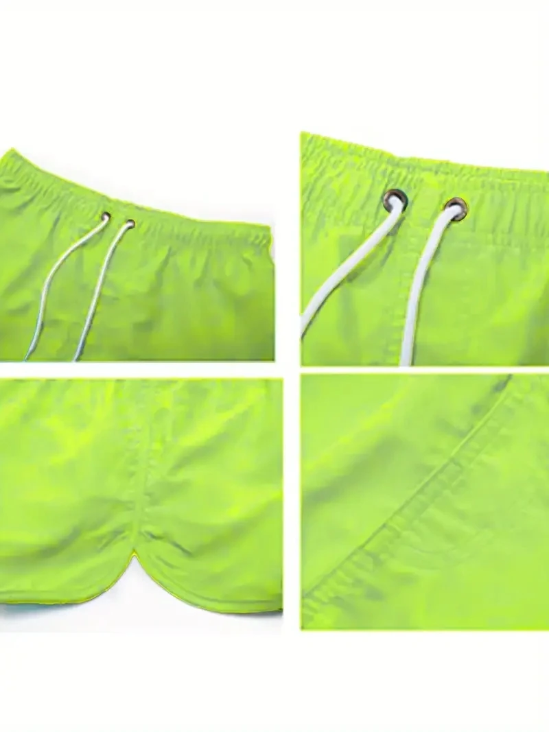 شورت شاطئ صيفي للرجال سريع الجفاف لركوب الأمواج برباط قابل للتنفس كاجوال للسباحة اليومية للياقة البدنية