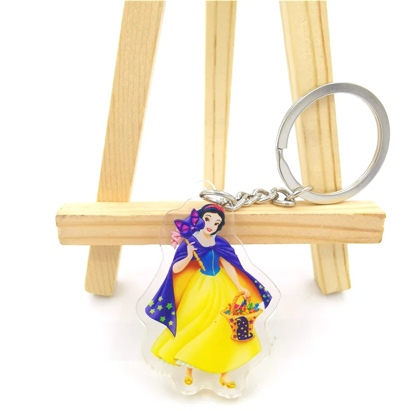 Disney Princess Lovely key chain animal key chain women\'s bag pendant acrylic key chain Charm Key Chain Jewelry Gift