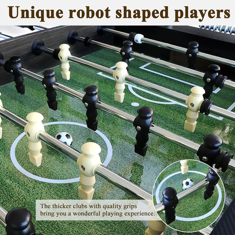 Inch Competition Foosball Table, Black, with Chrome-Plated Steel Rods