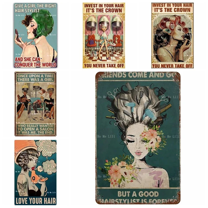 Invest In Your Hairdresser Stylist Girl Gime A Girl The Right Hair Stylist And She Can Conquer The World Металлический знак Invest In Your Hairdresser Stylist Girl Gime A Girl The Right Hair Stylist And She Can Conquer The World Металлический знак