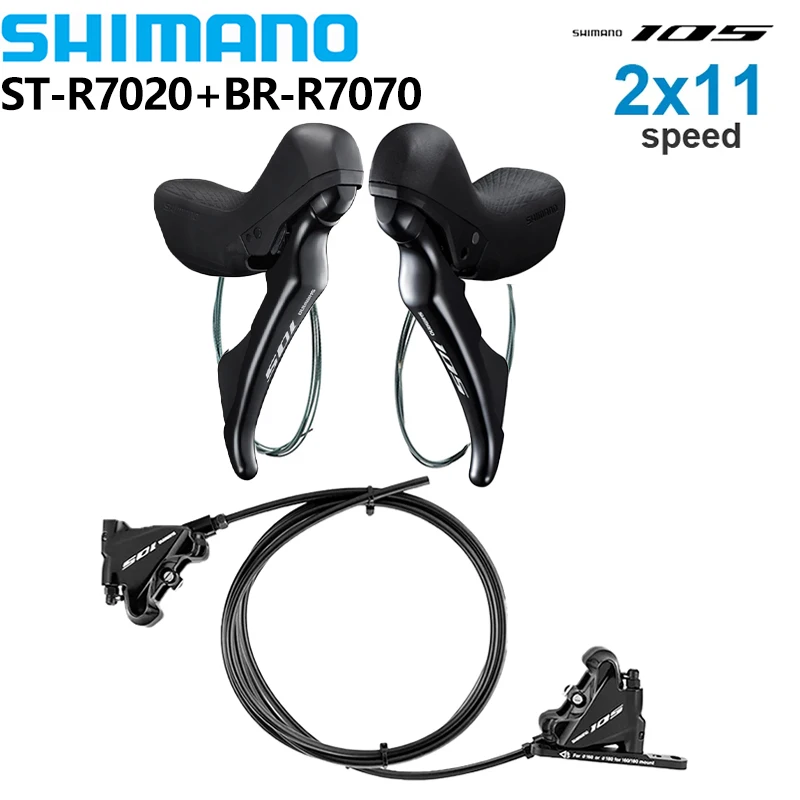 

SHIMANO 105 Hydraulic Disc Brake Groupset ST-R7020 Shifter 2x11speed BR-R7070 Rear Caliper Road Bike Original Parts
