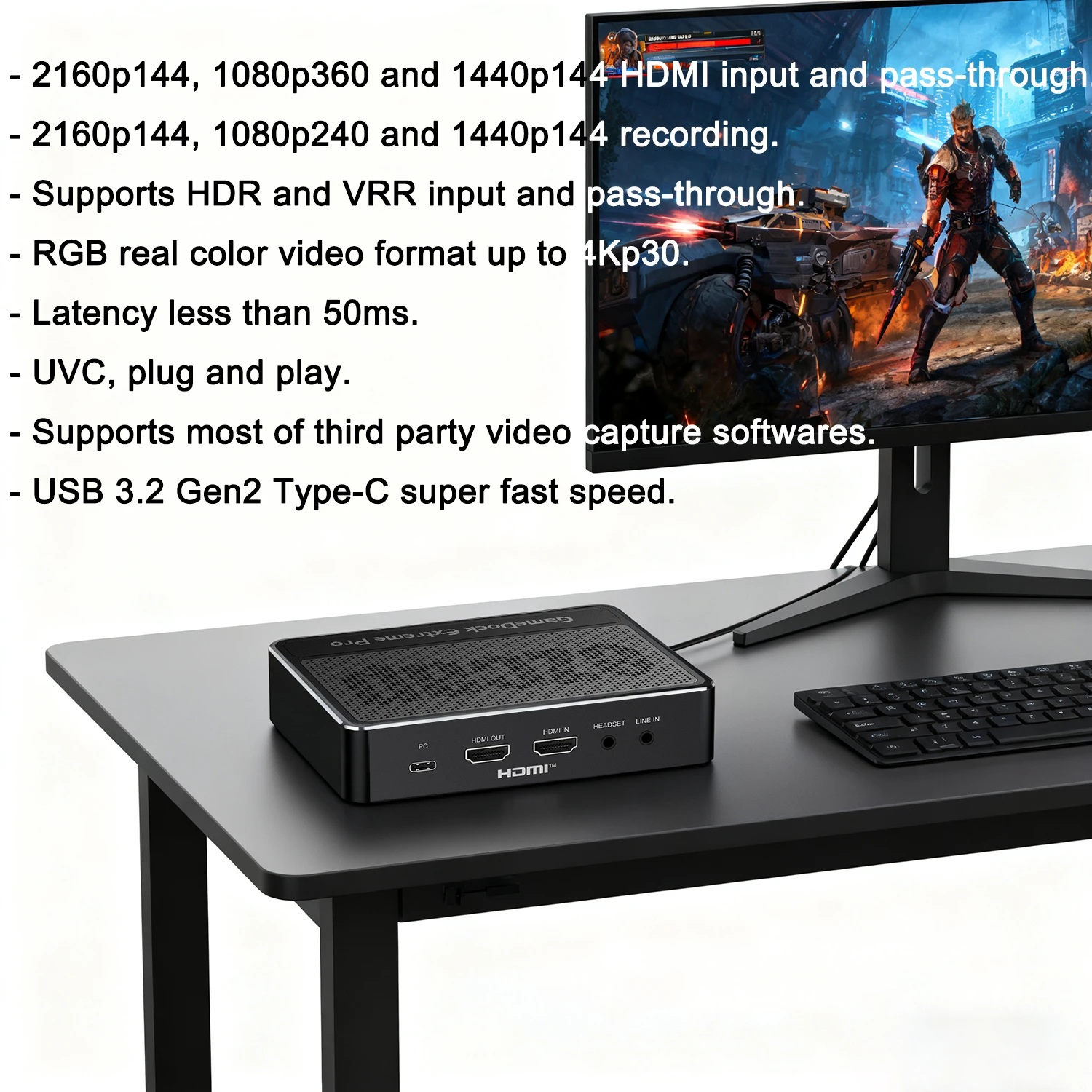 

Карта видеозахвата HDMI для записи игр с поддержкой микрофона и микшеризации звука для камер, игровых прямых трансляций, запись 4K 60 Гц, 1080p240