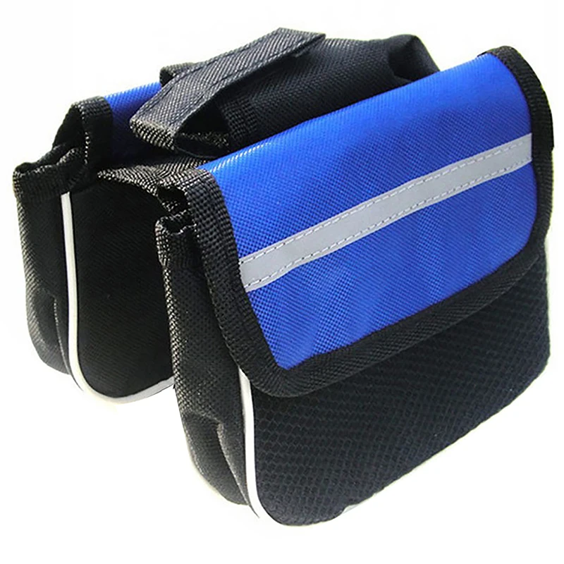 AliExpress NONE Bicycle Rainproof Front Frame Tube Bag Bike Double Saddle Shape Bag Mountain Bike Cycling Accessories Large Capacity Cycling Bag