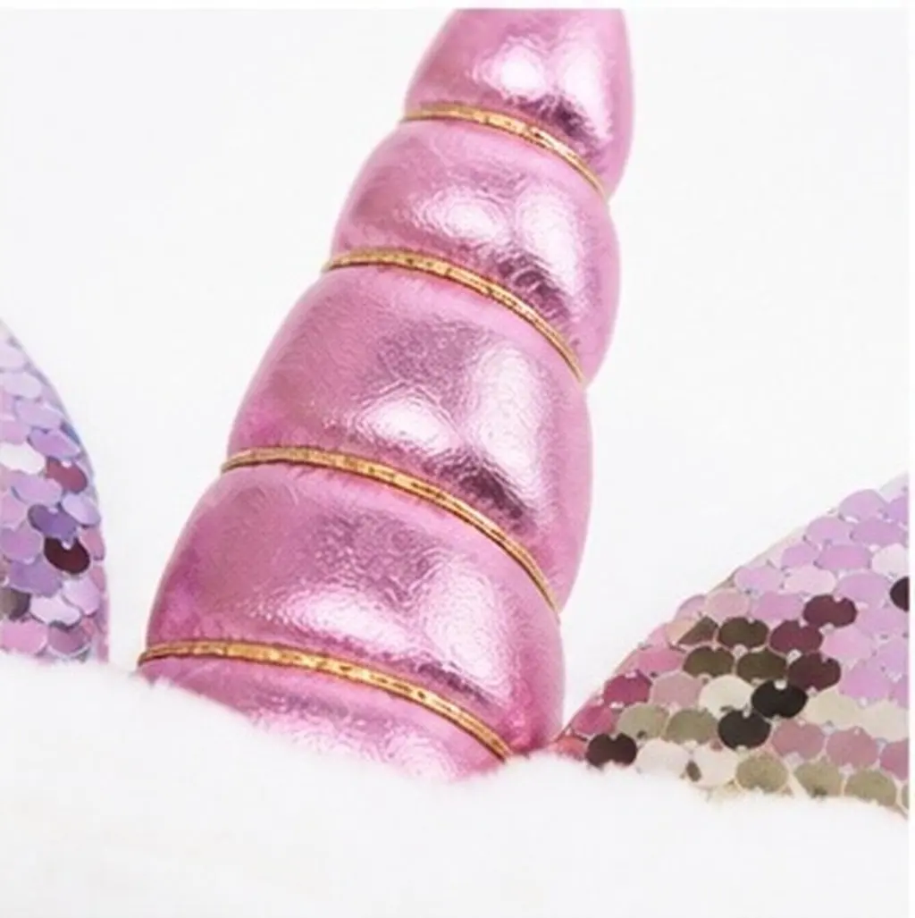 2Pcs Unicorn Hairbands Cute Sequined Stylish Headwear for Women Face Washing Makeup Shower Sports Party Supplies