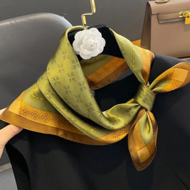 Luxury Vintage Silk Scarf Women's Fashionable and for Women, Aesthetic Boho Hair Scarf Wrap, Party Holiday Beach Weekend Unique