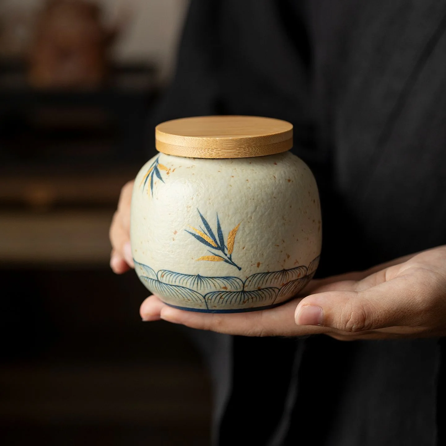 hys-tarro-de-ceramica-pintado-a-mano-rojo-caramelo-tarro-sellado-pequeno-tarro-de-almacenamiento-para-te-pu'er-rojo-y-verde