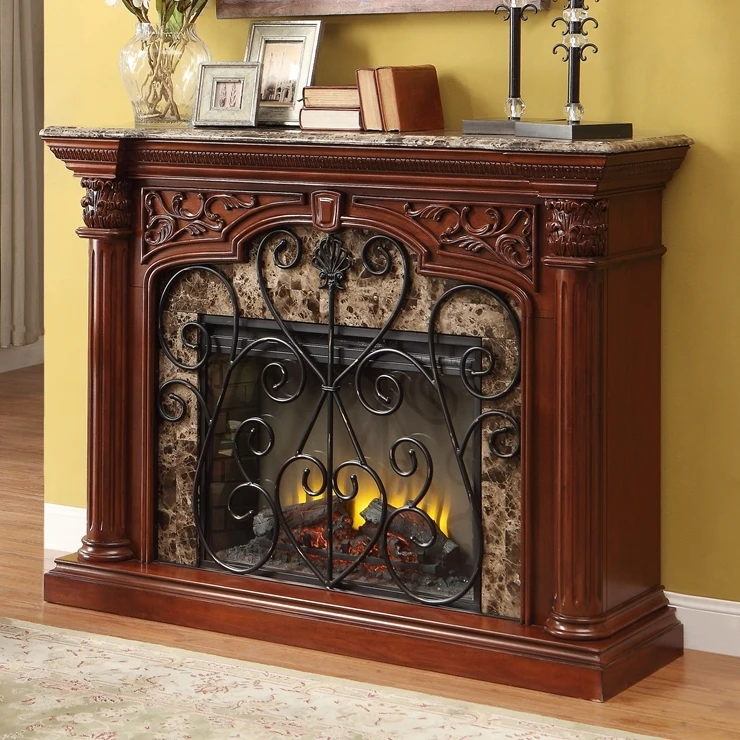 

Fireplace American mantel fake fire heating porch fireplace engraving stove cabinet decorative cabinet