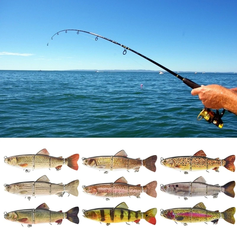 11UE MultiJointed Swimbait Fishing Lures Slow Sinking Artificial Baits Sea Fishing Tackle Roachs Lures 4 Segment Hard Baits