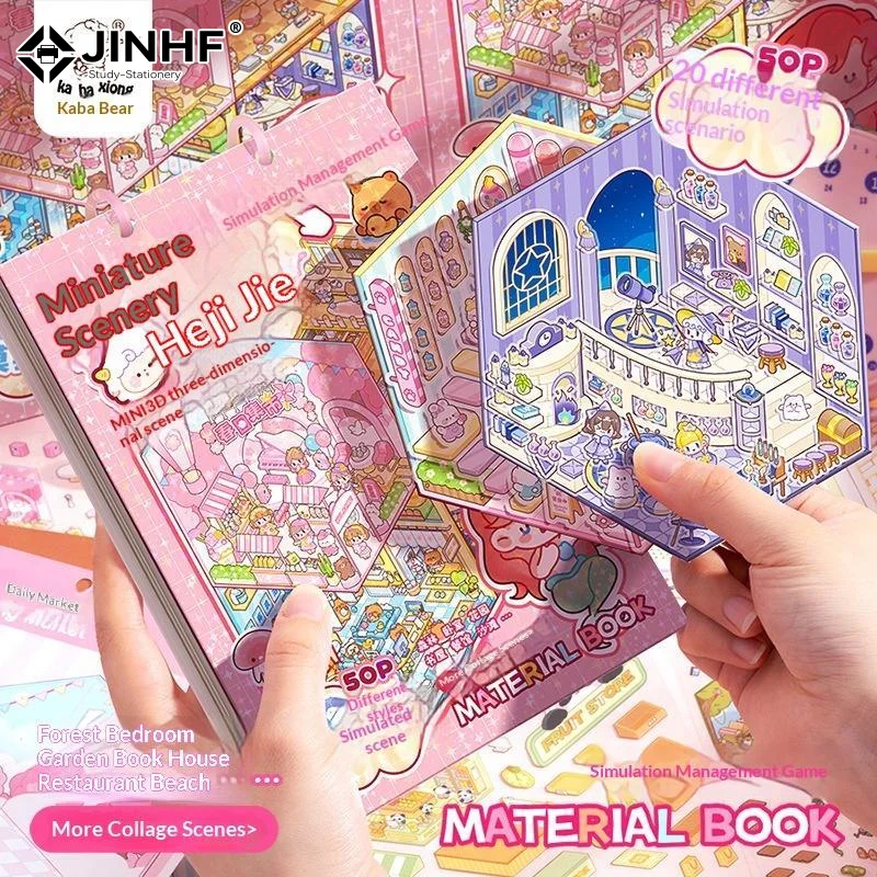 Kawaii 3D Scene Sticker Book 20 Different Themes Removable Stickers Perfect For Kids DIY Craft Playtime Birthday Gifts