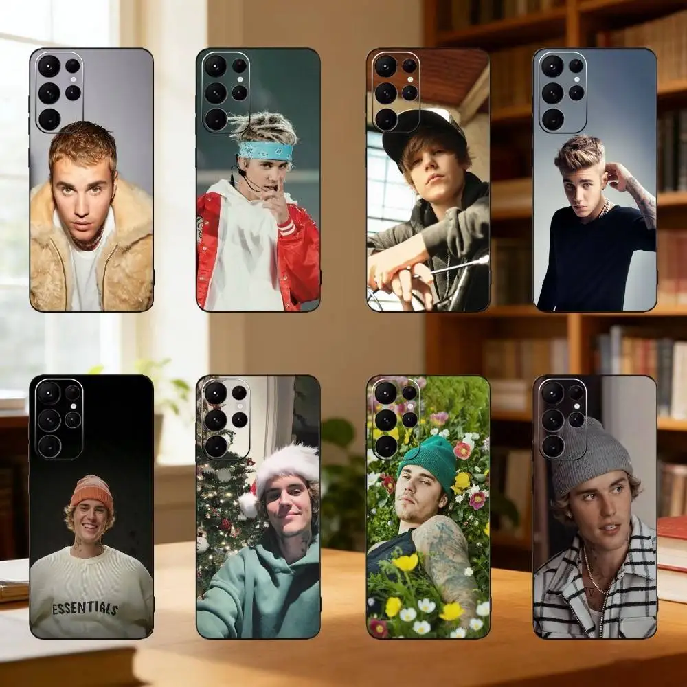 

Canadian celebrity J-justin B-bieber Phone Case For Samsung S25,24,23,22,30,21,10,9,Ultra,Plus,Lite Soft Black Case