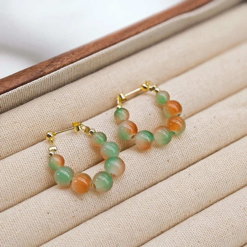 Элегантные ретро серьги из натуральных камней для женщин