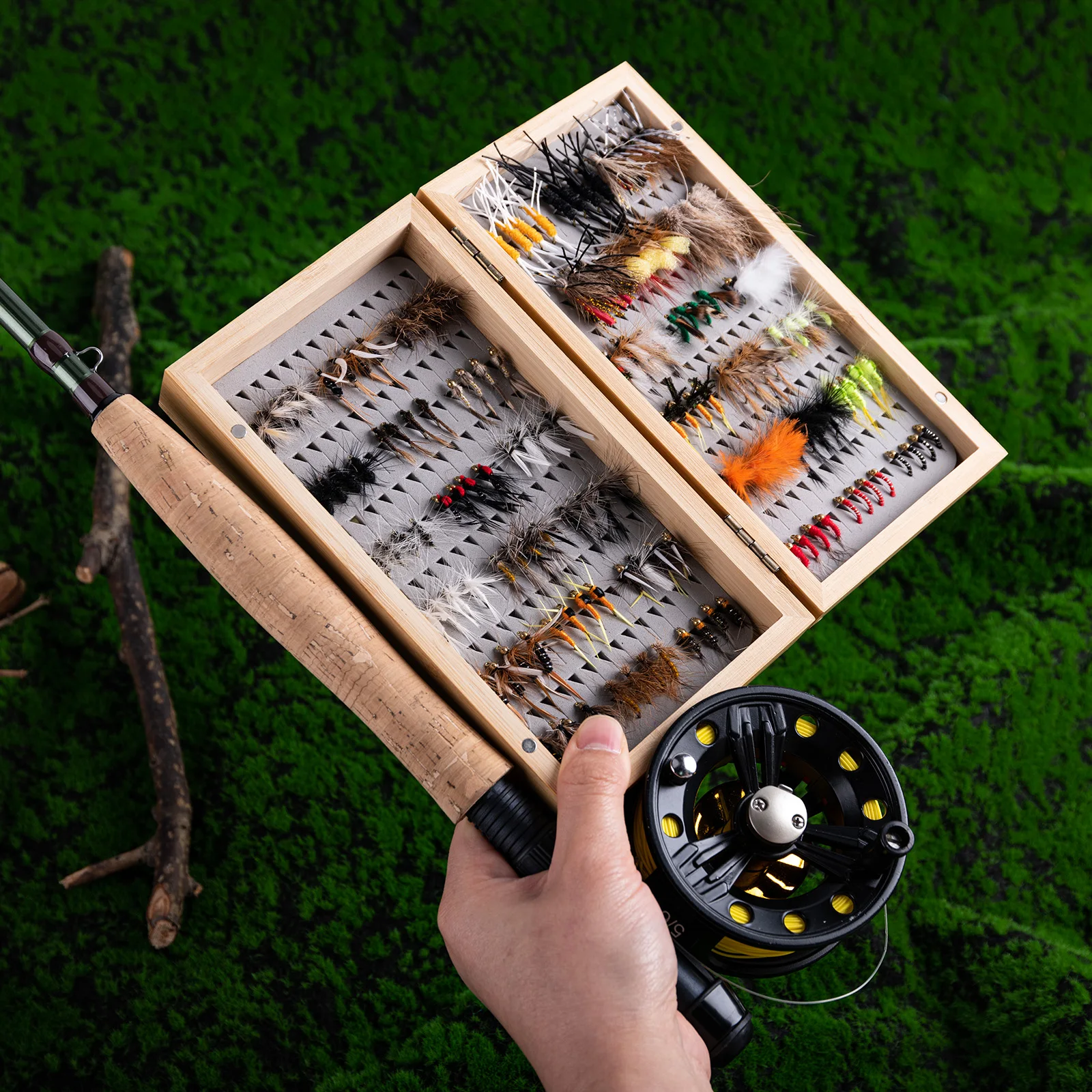 Goture - Juego de 24-144 Moscas Artificiales para Pesca con Mosca, Señuelos para Trucha, Pescado Rojo, Carpa y Otros Peces