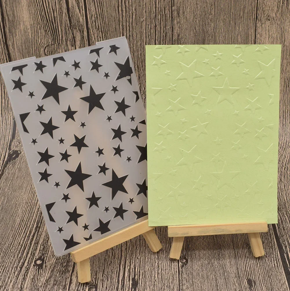 Star Plastic Embossing Folder Scrapbooking Paper Card Making Craft Template DIY Photo Album Decor