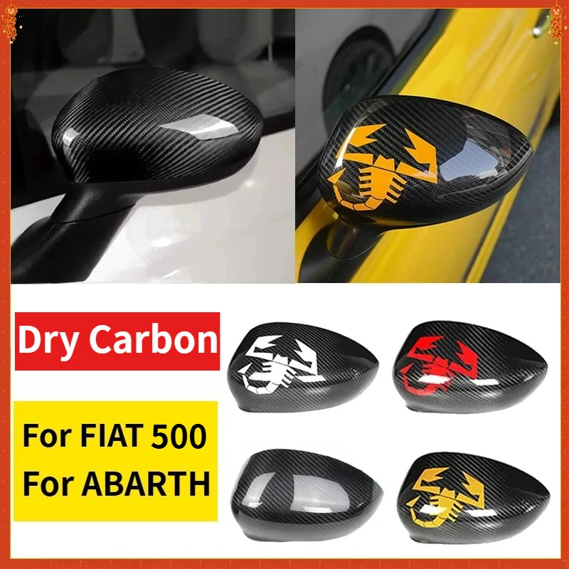 

For FIAT For ABARTH 500/595/595C/695｜Real Dry Carbon Fiber｜Rearview Mirror｜Housing view Covers Cap｜07-23｜modification Body kit