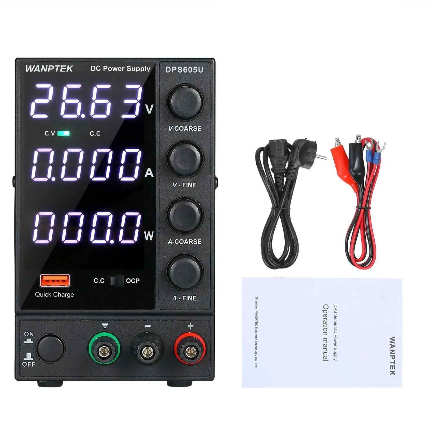 WANPTEK DPS605U 0-60V 0-5A 300W Switching DC Power Supply 4 Digits Adjustable Mini Power Supply AC 115V/230V 50/60Hz