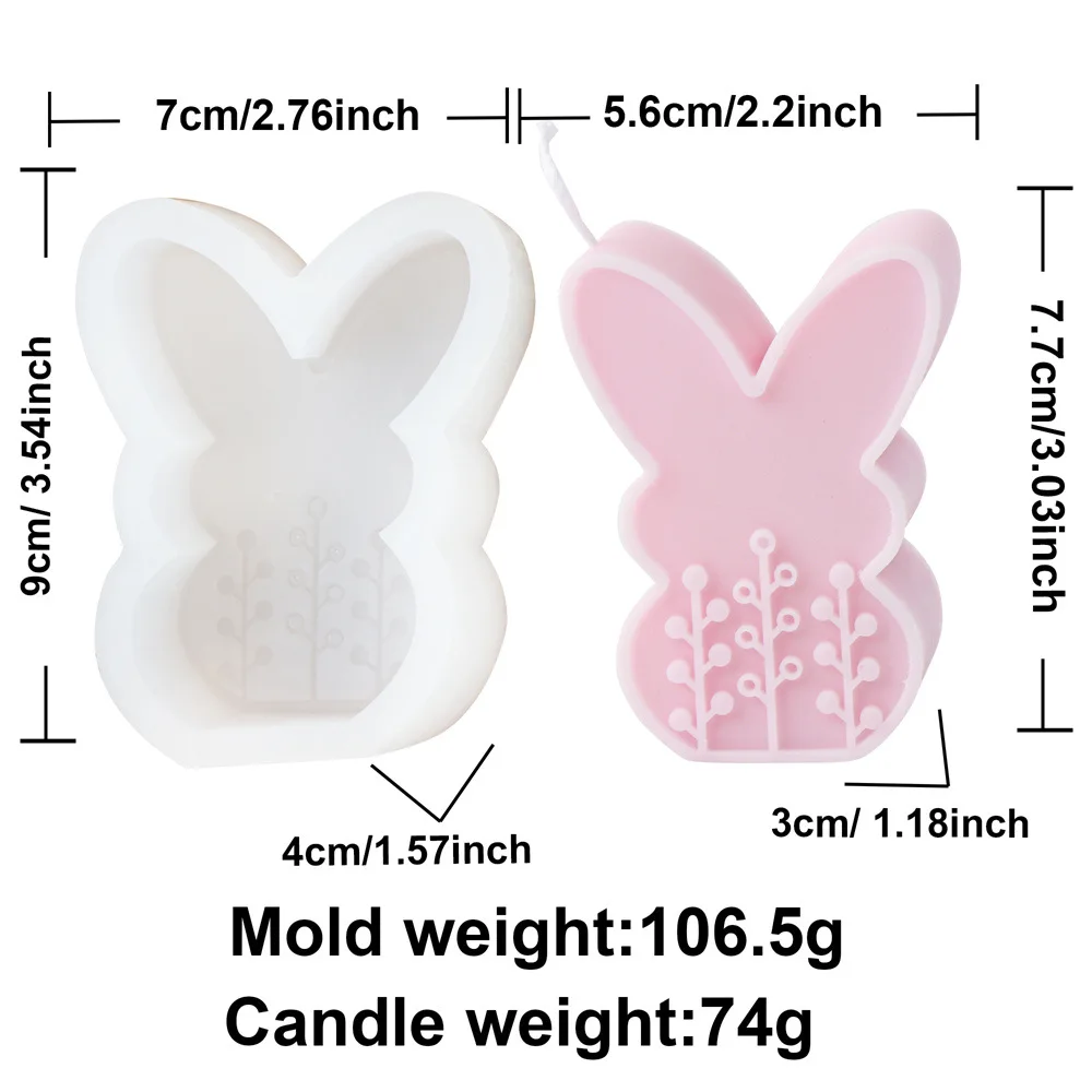 Moule à bougie en silicone pour œufs de Pâques, fleur de lapin, papillon en relief, lapin, arôme, cadeau, instituts de Pâques