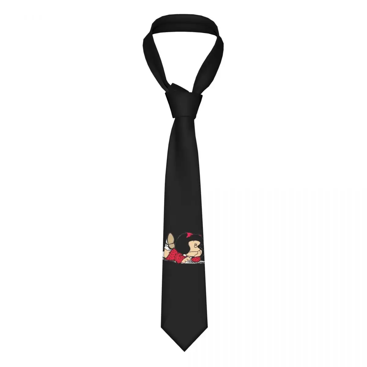 Fashion Cute Mafalda Necktie Men Personalized Silk Argentine Cartoon Quino Comic Party Neck Tie