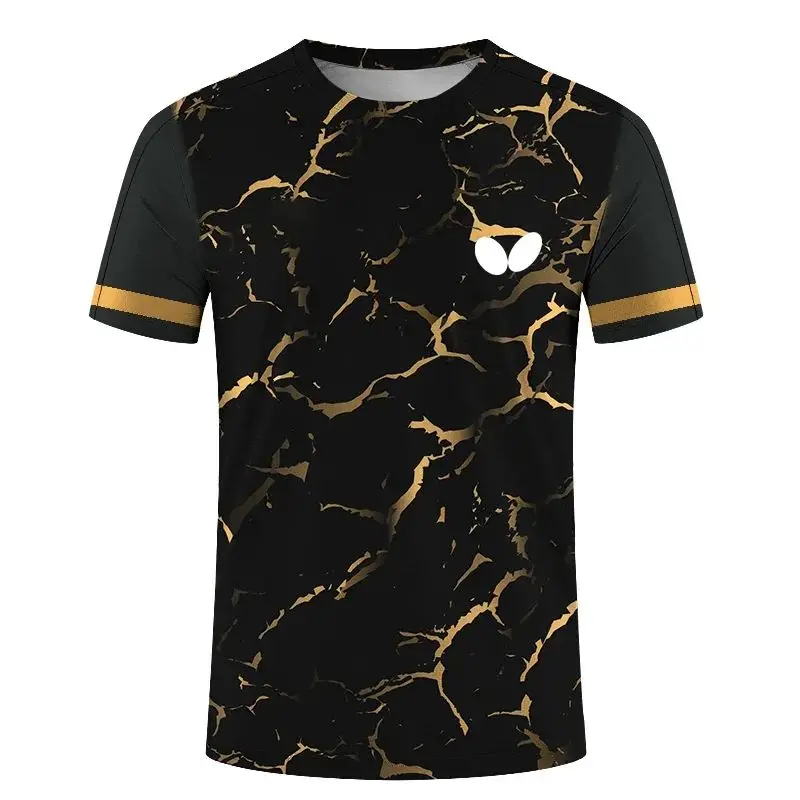 

Men's T-shirt Quick Drying Jersey Shirt Sport Tennis Clothes Fashion 3D Print Badminton Uniforms Women Training Men Tops Tees