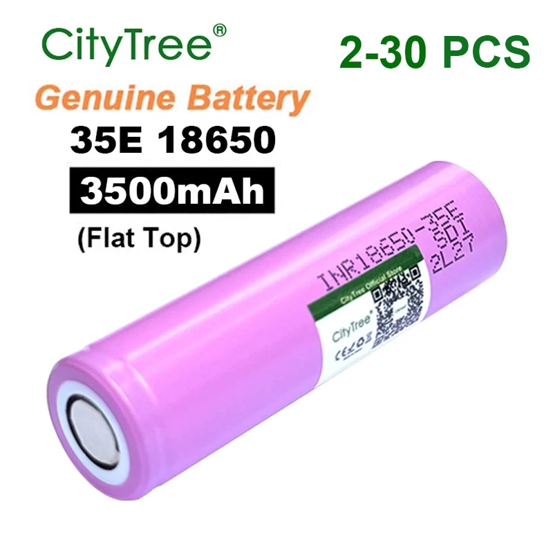 18650 Battery 100% Genuine INR18650-35E 3500mAh 3.7V 20A Rechargeable 18650 Lithium Ion Battery for Toys Power Tools Flashlight image 2