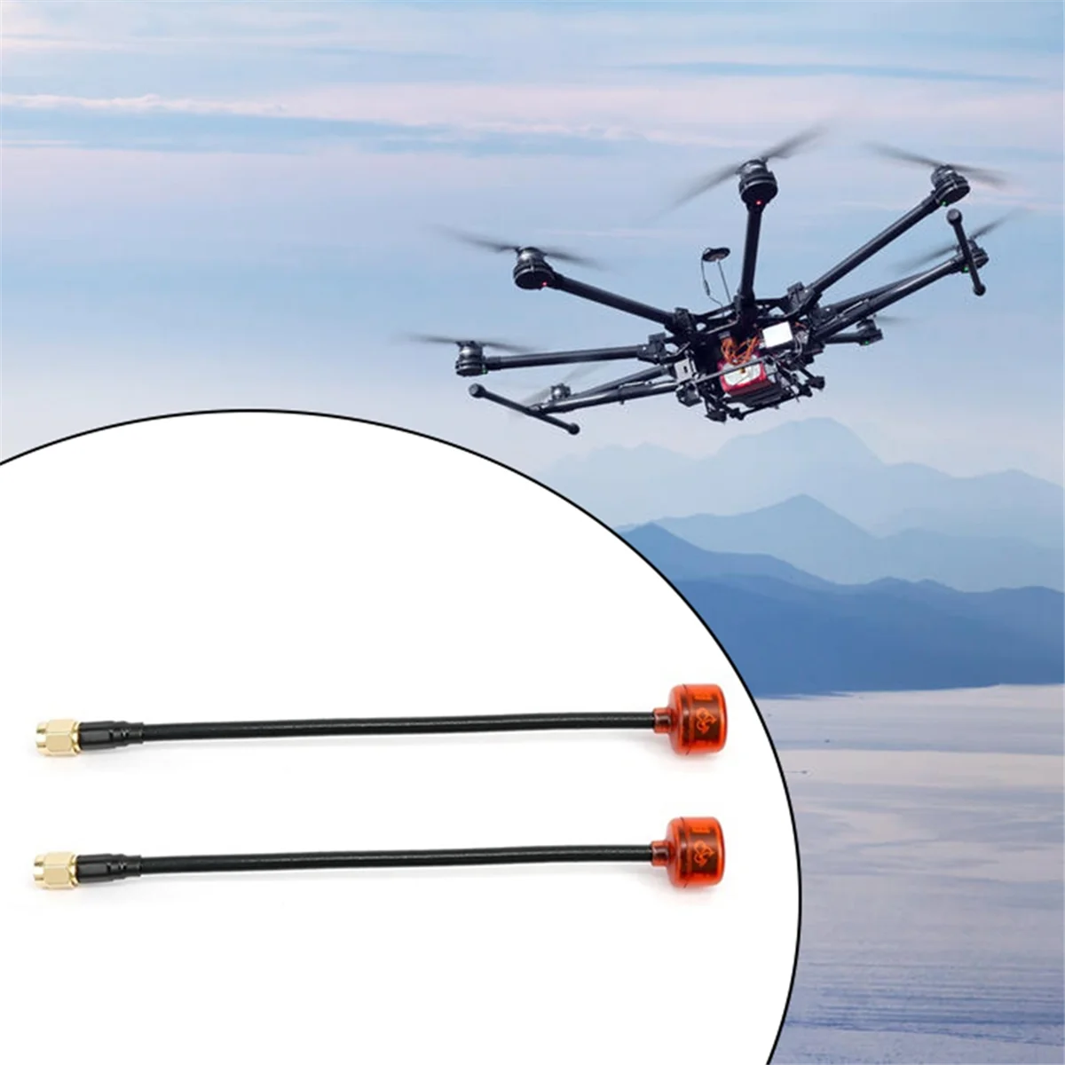 2 uds 5,8G FPV antena VTX VRX antena SMA RHCP 160mm adaptador de conector de antena de largo alcance para gafas de Dron RC FPV