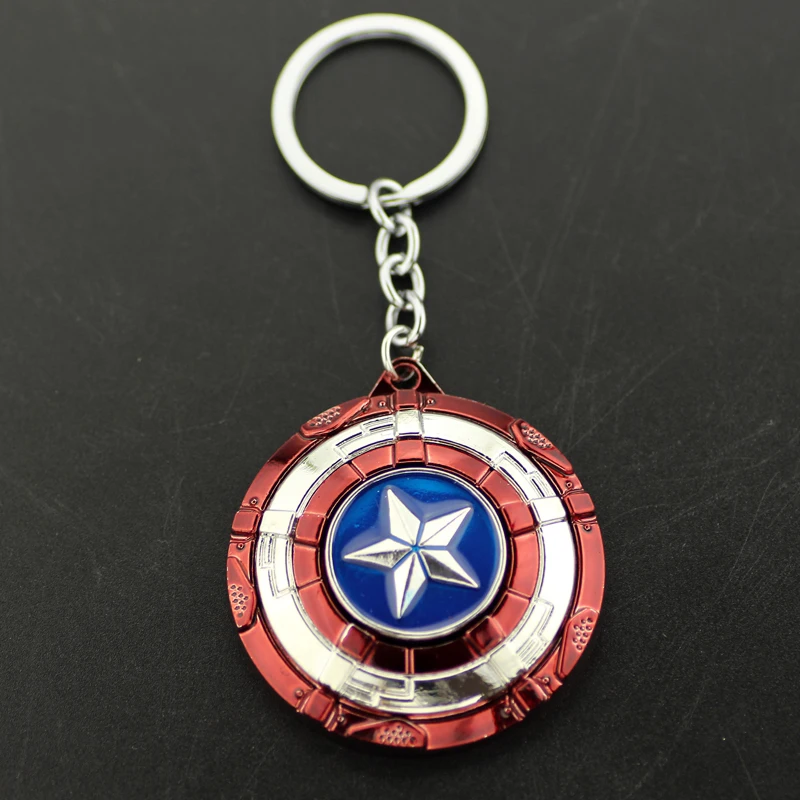 Avengers Captain America Shield Keychain - Creative Rotating Superhero Keyring for Men Car Bag Key Holder Accessory Trend Gift view 6