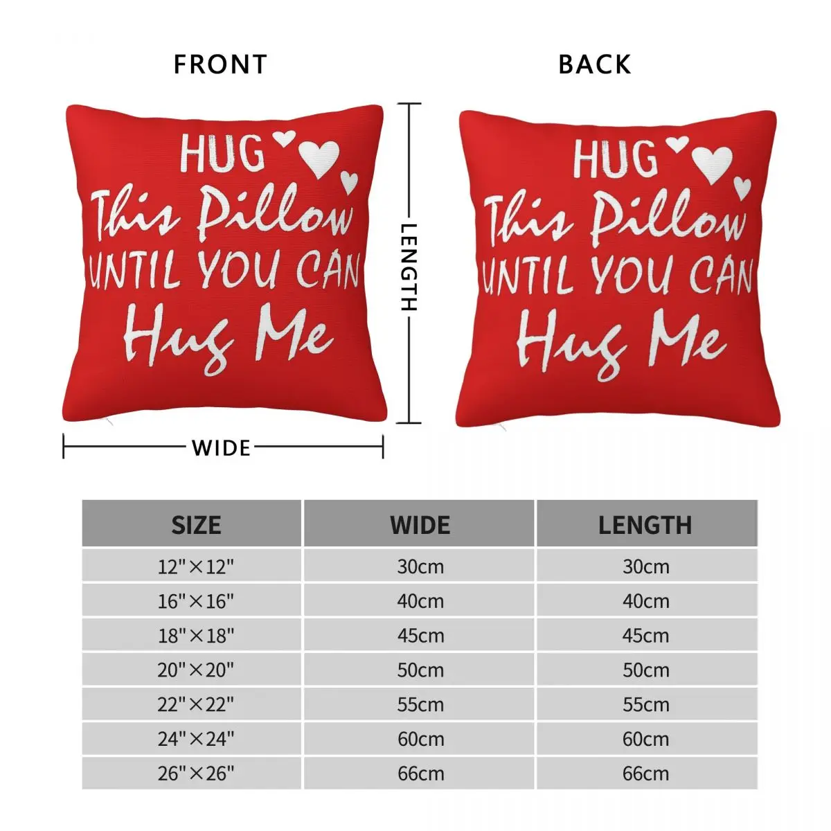 Hug This Pillow Until You Can Hug Me Square Pillowcase Polyester Linen Velvet Printed Zip Decor Pillow Case Car Cushion Cover