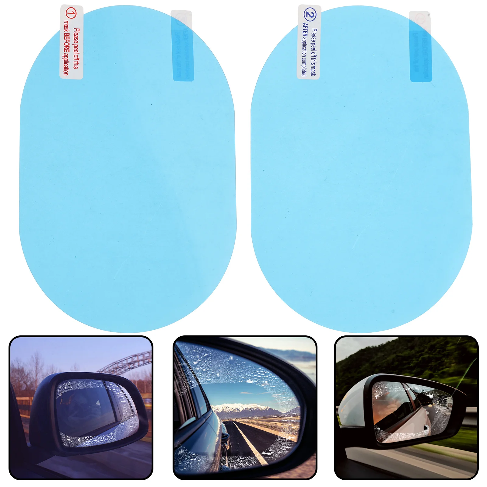 

2pcs Car Mirror Film Anti-Rain Waterproof Anti-Fog Protective Film For Side Rearview Mirror Auto Accessories Vehicle Exterior