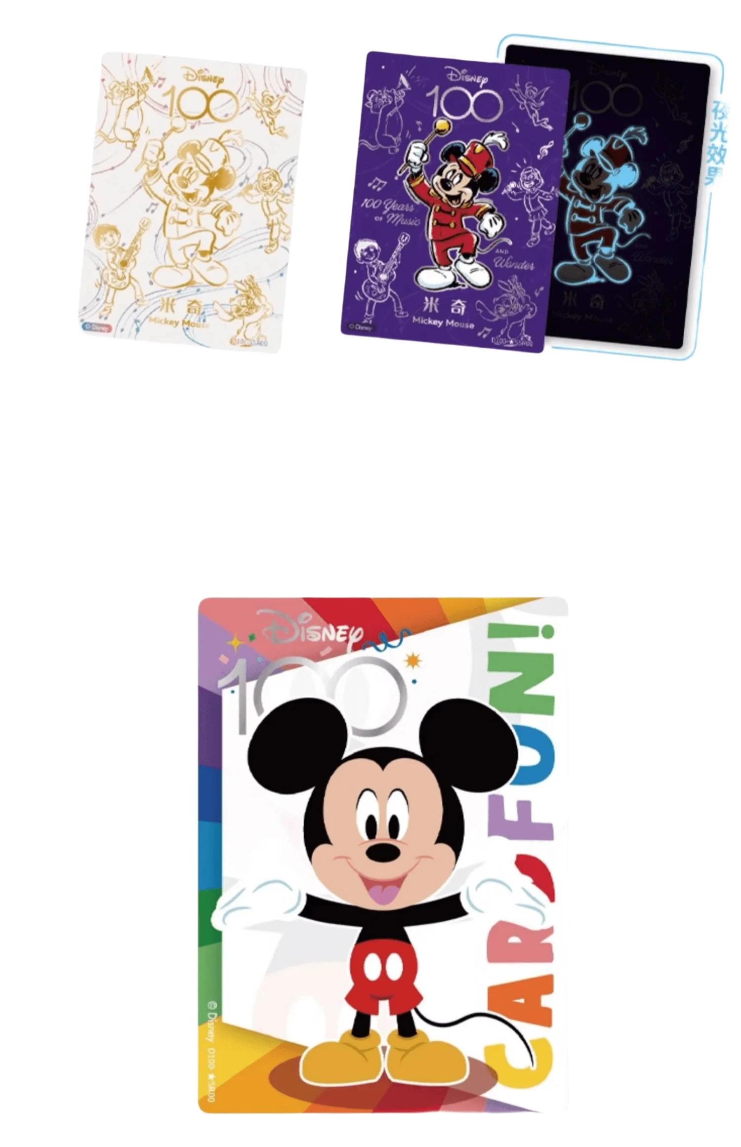 Disney-Anime Character Peripherals Card, 100 ° Aniversário, Coleção Alegre, Mickey, Friends, Cotidiano, Diversão