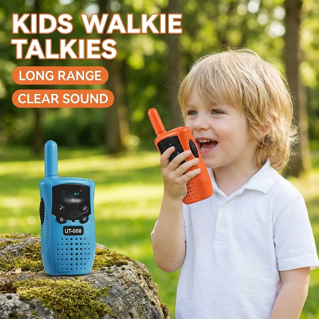 2PCS Children Walkie Talkie Kids Handheld Transceiver Long Range Portable Walkie-Talkie Two Way Radio Easy-to-Use Outdoor Play