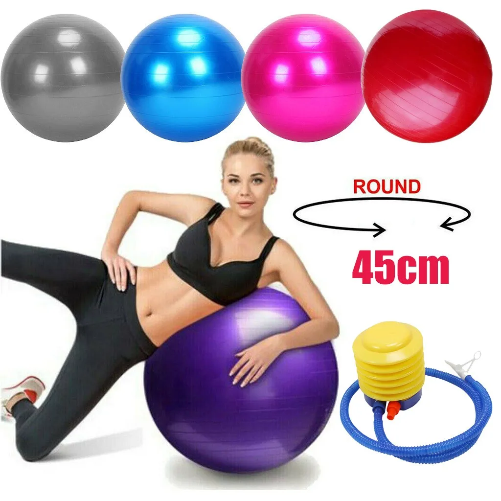 Diameter 45cm PVC Fitness Balls Yoga Ball Thickened Explosion-proof Exercise Home Gym Pilates Equipment Balance Ball