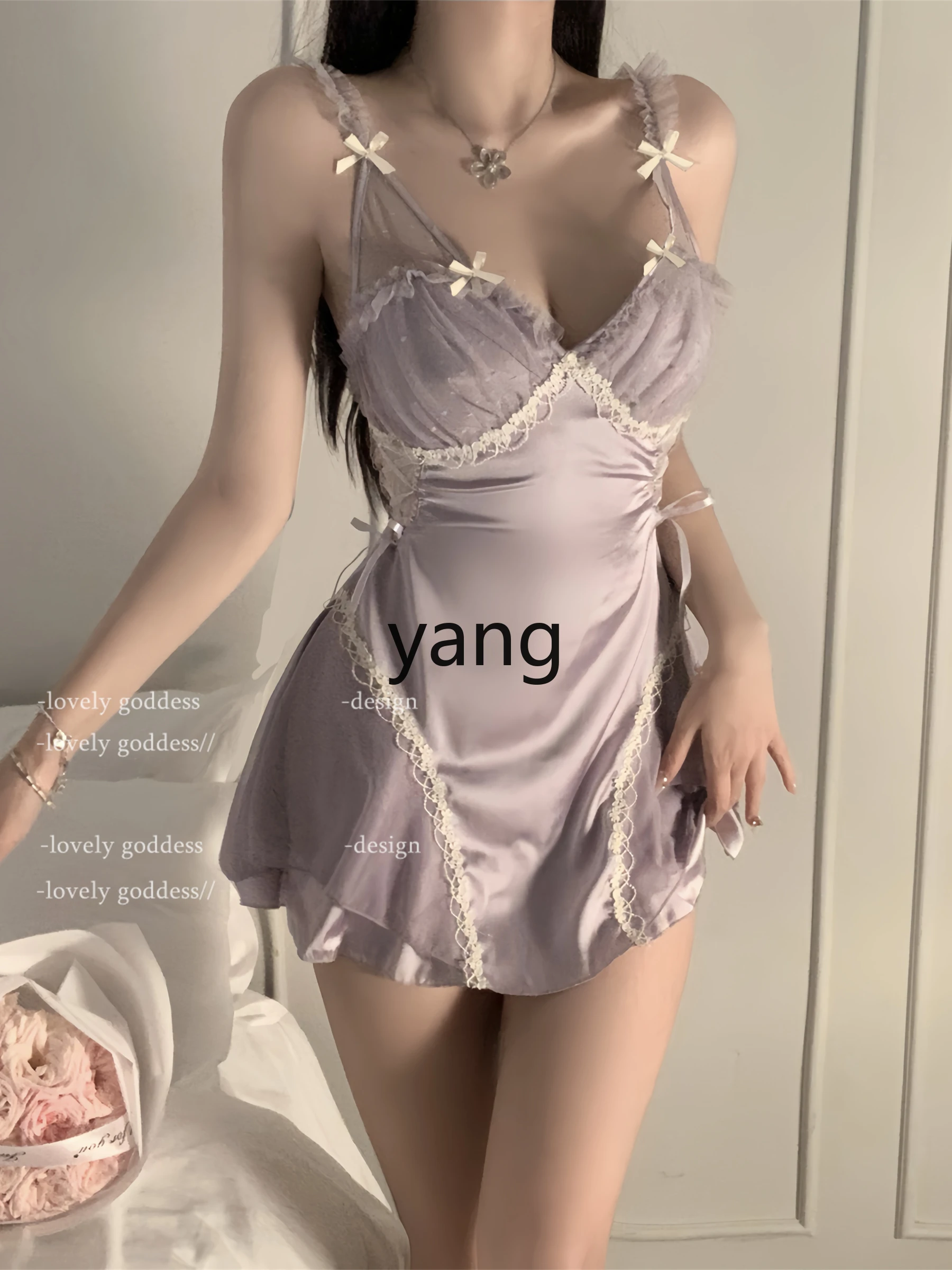 LMM French nightdress satin thin loungewear pajamas