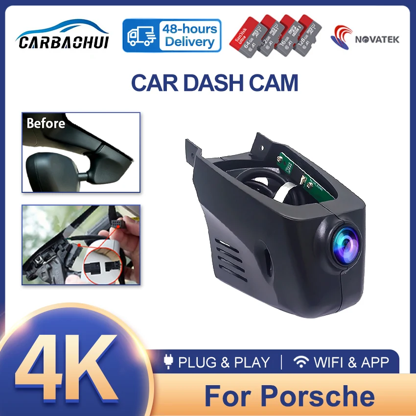 

HD 4K Car Wifi DVR Driving Video Recorder Car Front Dash Cam Camera APP Control Function For Porsche Cayenne 2018 2019 2020 2021