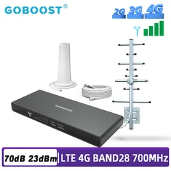 GOBOOST-amplificador de señal de teléfono móvil Band28, repetidor 3G 4G FDD, antena de red móvil 4G LTE, Kit completo, 700 Mhz