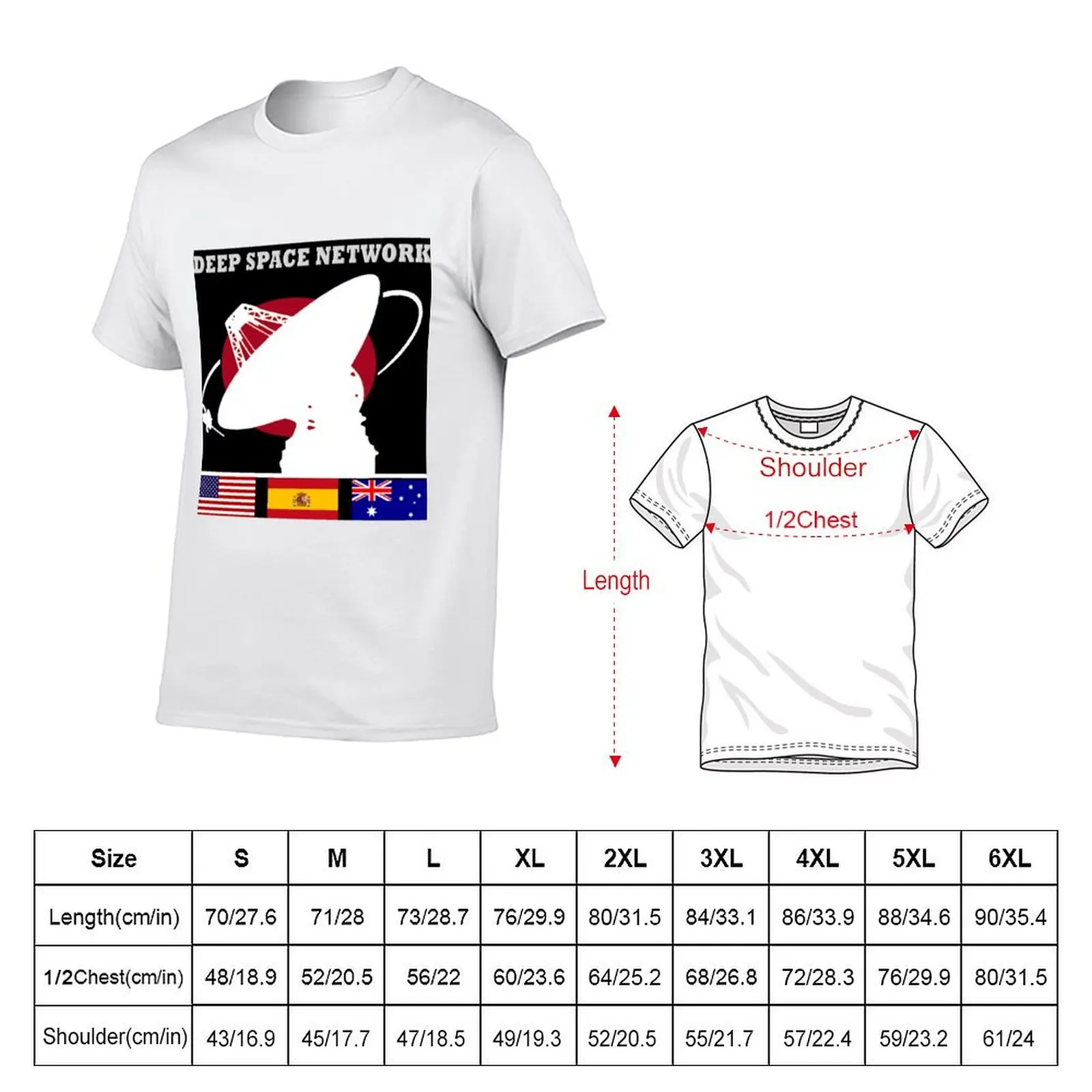 تي شيرت بشعار شبكة الفضاء العميق تي شيرت رجالي للرجال تي شيرت رجالي كاجوال #5