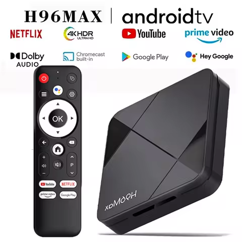 H96 Max TV Box Android14.0 RK3518 4K@60fps Support WiFi6&amp;BT5.4 Netflix Streaming Media Google Voice Remote Smart Tv Box