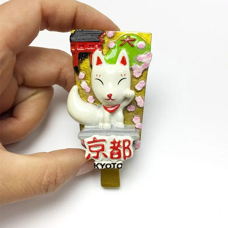 

Japan Kyoto Cute Fox High-end Atmosphere Refrigerator Magnet City Travel Souvenir Home Decoration