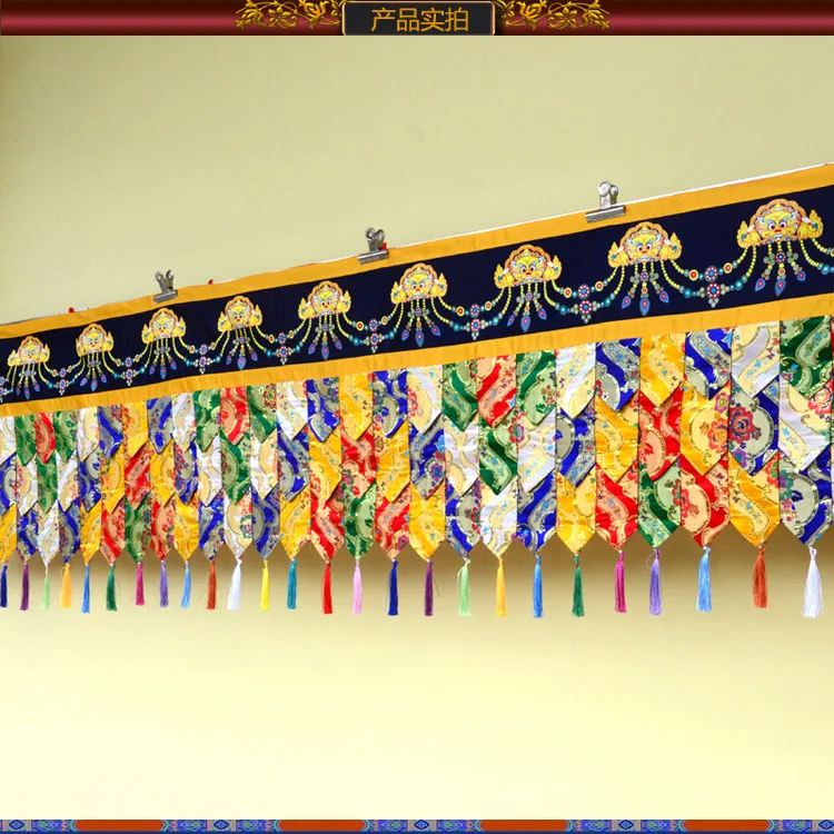 XL size 500cm long Buddhist supplies altar Temple buddha hall Wall enclosure decoration Enclosing Tapestry draperies curtain