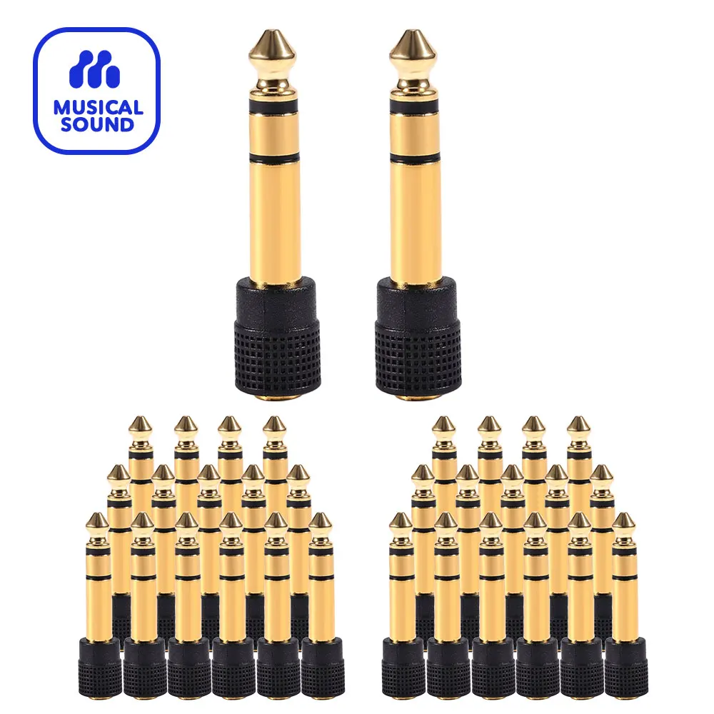 6.35mm To 3.5mm Converters Gold-plated 6.5mm Microphone Connector 1/4\