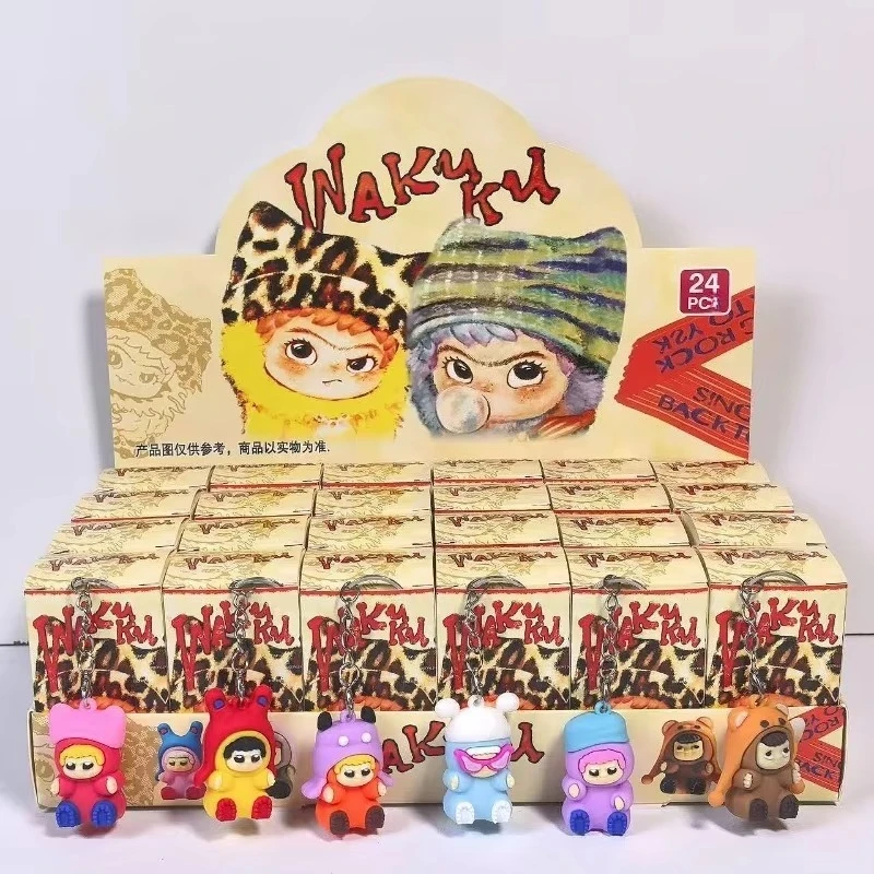 عشوائي 24 قطعة كابيبارا صندوق أعمى المفاتيح لطيف سنوت شيونغ تو صندوق غامض دمية قلادة حقيبة ظهره زينة صندوق أعمى اللعب