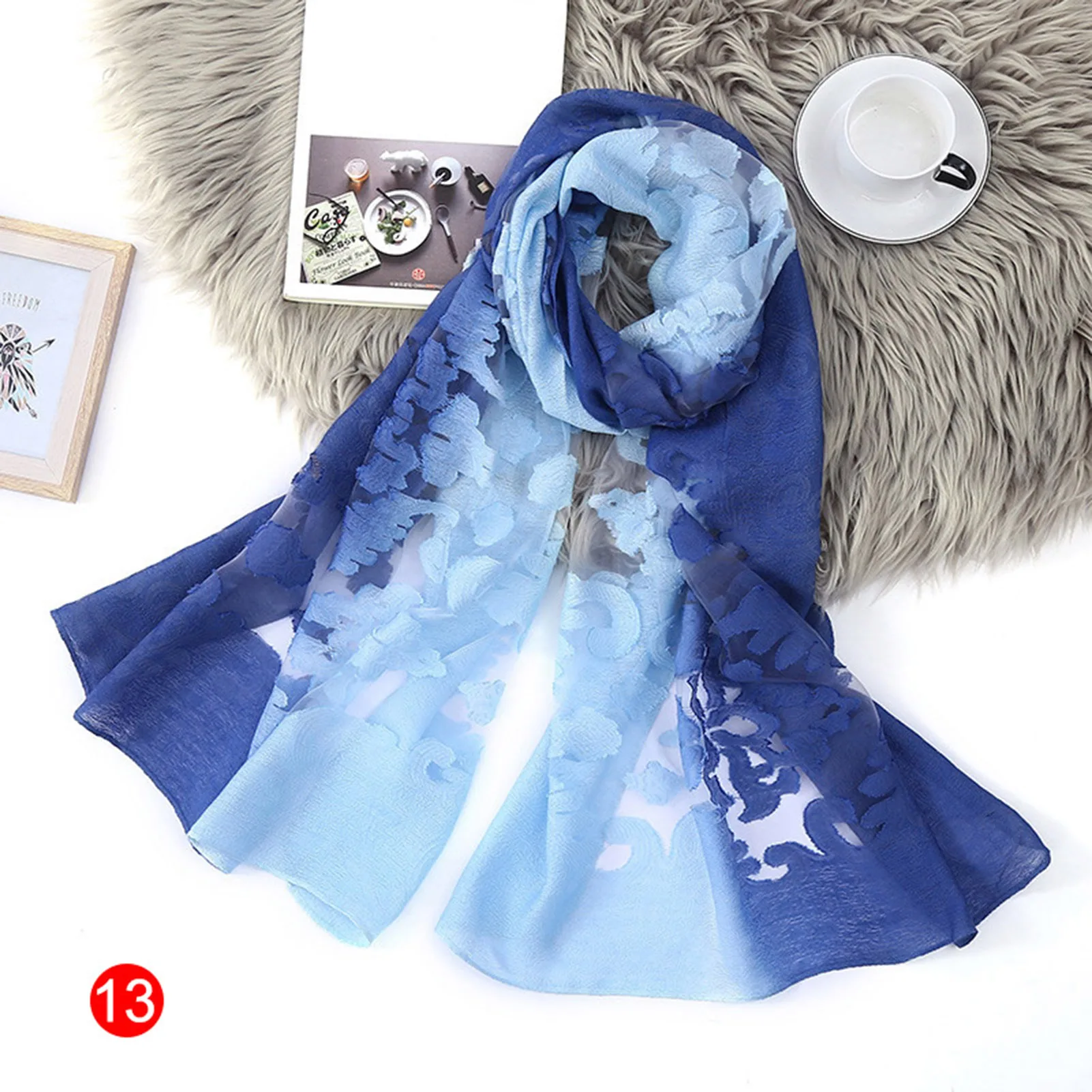 Women Korean Style Shawl Cold Weather Outdoor Elegant Hollow Shawl for Sports Office Outside Business