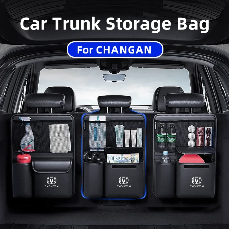 

1 шт. сумка для хранения багажника автомобиля для Changan CS55 CS35 X7 PLUS CS15, кожаный органайзер для автокресла, подвесной органайзер для внедорожника, грузовика, MPV