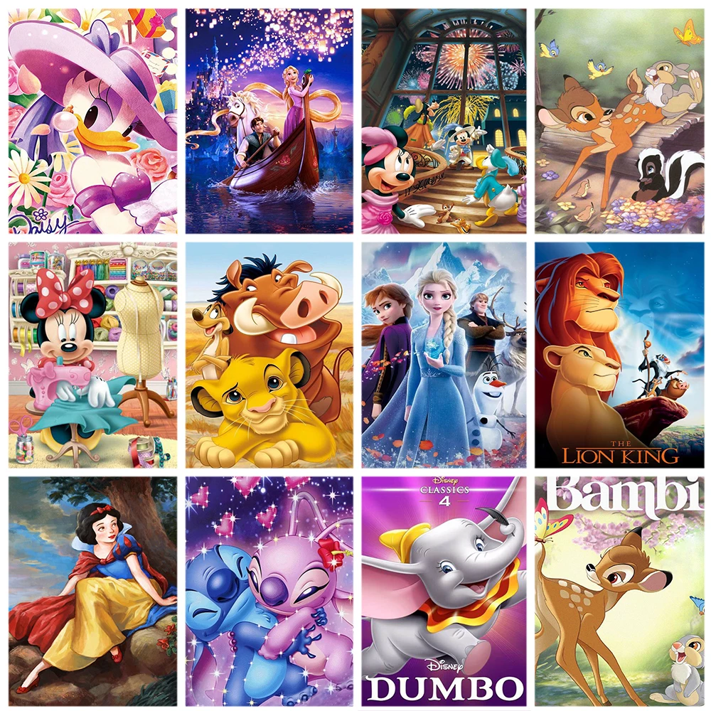 

Disney 5D DIY Diamond Painting Cartoon Princess Mickey Mouse Dumbo Full Round Drill Embroidery Cross Stitch Mosaic Home Decor