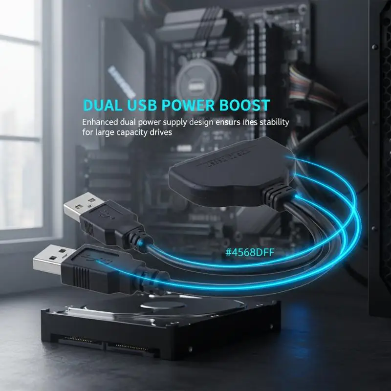 Quick Connect SATA to USB 30 20 Cable Adapter for 25Inch SSD HDD External Hard Drive Fast Data Access for PC Laptop Desktop