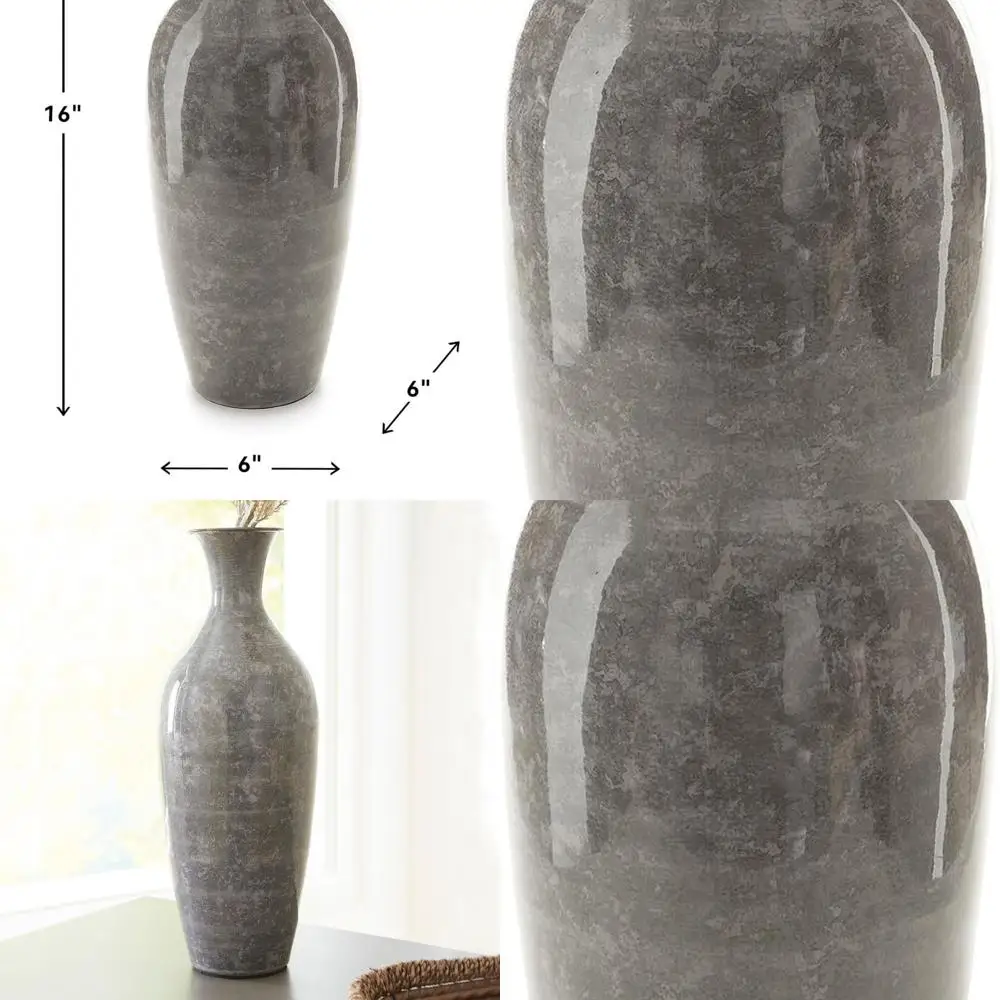 

Серая ваза Brockwich Traditional, 16 дюймов, с глянцевым покрытием