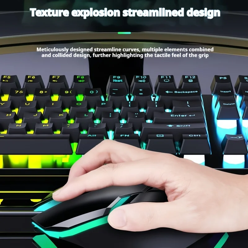 Shipadoo E-Sport USB-bekabelde muis Regenboog Lichtgevend 1200 DPI Optische gamer Slijtvast voor zakelijke desktoplaptopcomputer